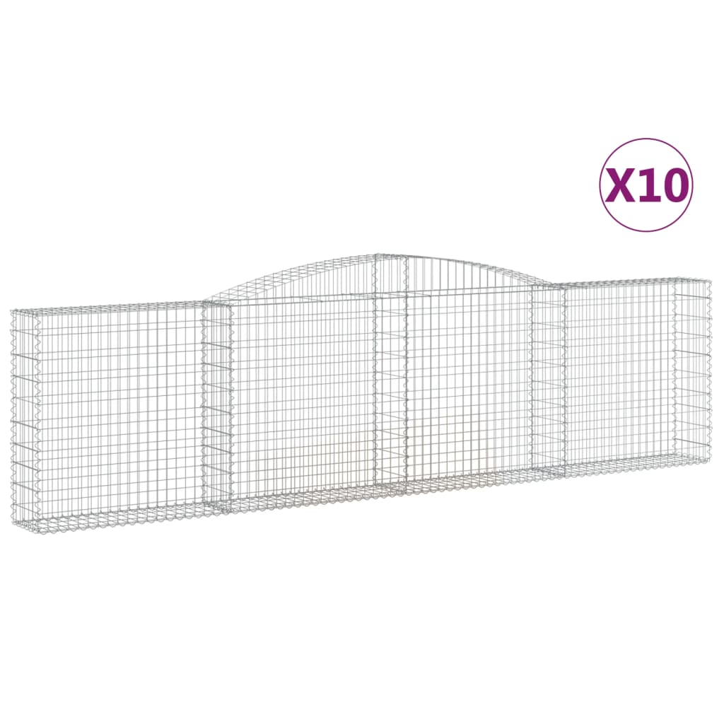 Schanskorven 10 St Gewelfd 400X30X100/120 Cm Ijzer 400 x 30 x 100/120 cm