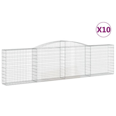 Schanskorven 10 St Gewelfd 400X30X100/120 Cm Ijzer 400 x 30 x 100/120 cm