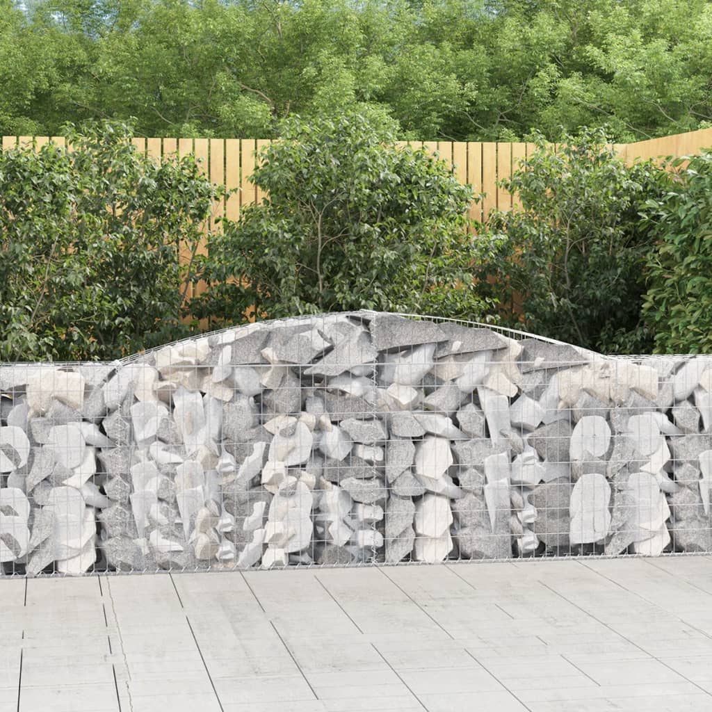 Schanskorven 10 St Gewelfd 400X30X100/120 Cm Ijzer 400 x 30 x 100/120 cm