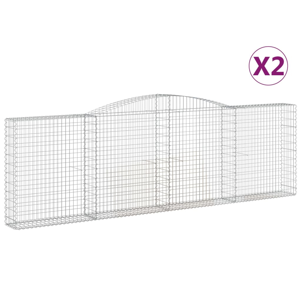 Schanskorven 2 St Gewelfd 400X30X120/140 Cm Ijzer 400 x 30 x 120/140 cm