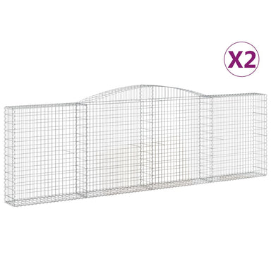 Schanskorven 2 St Gewelfd 400X30X120/140 Cm Ijzer 400 x 30 x 120/140 cm