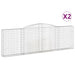 Schanskorven 2 St Gewelfd 400X30X120/140 Cm Ijzer 400 x 30 x 120/140 cm