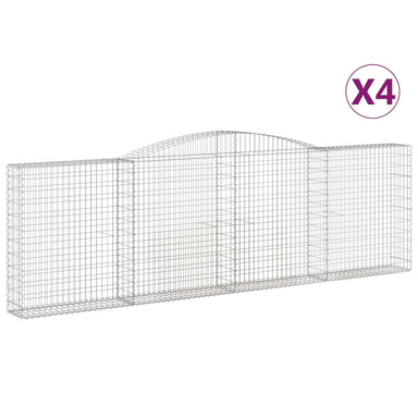 Schanskorven 4 St Gewelfd 400X30X120/140 Cm Ijzer 400 x 30 x 120/140 cm