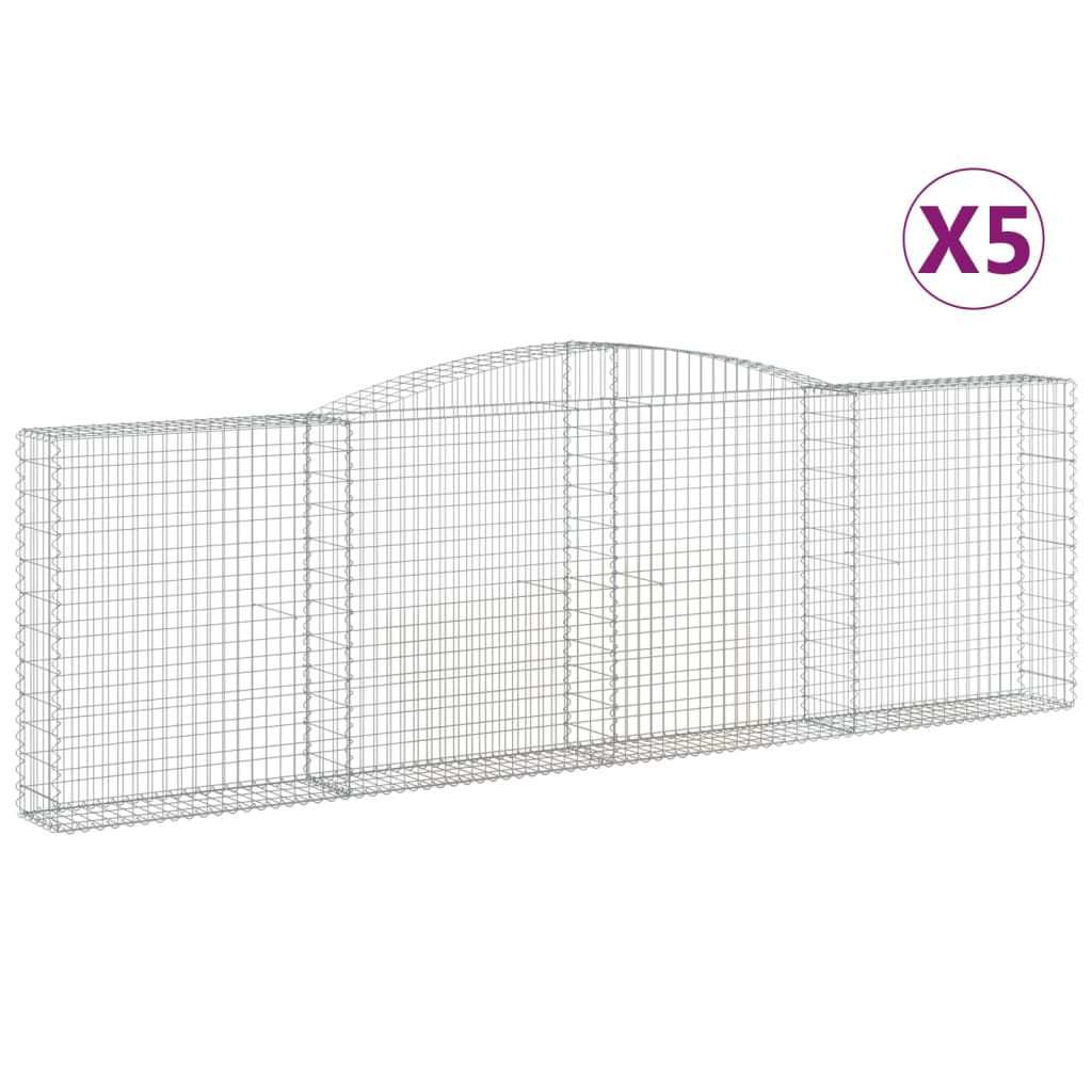 Schanskorven 5 St Gewelfd 400X30X120/140 Cm Ijzer 400 x 30 x 120/140 cm