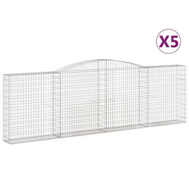 Schanskorven 5 St Gewelfd 400X30X120/140 Cm Ijzer 400 x 30 x 120/140 cm