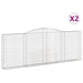 Schanskorven 2 St Gewelfd 400X30X140/160 Cm Ijzer 400 x 30 x 140/160 cm
