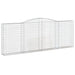 Schanskorven 2 St Gewelfd 400X30X140/160 Cm Ijzer 400 x 30 x 140/160 cm