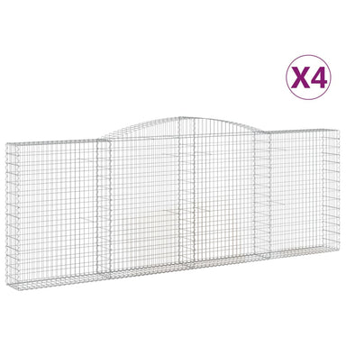 Schanskorven 4 St Gewelfd 400X30X140/160 Cm Ijzer 400 x 30 x 140/160 cm