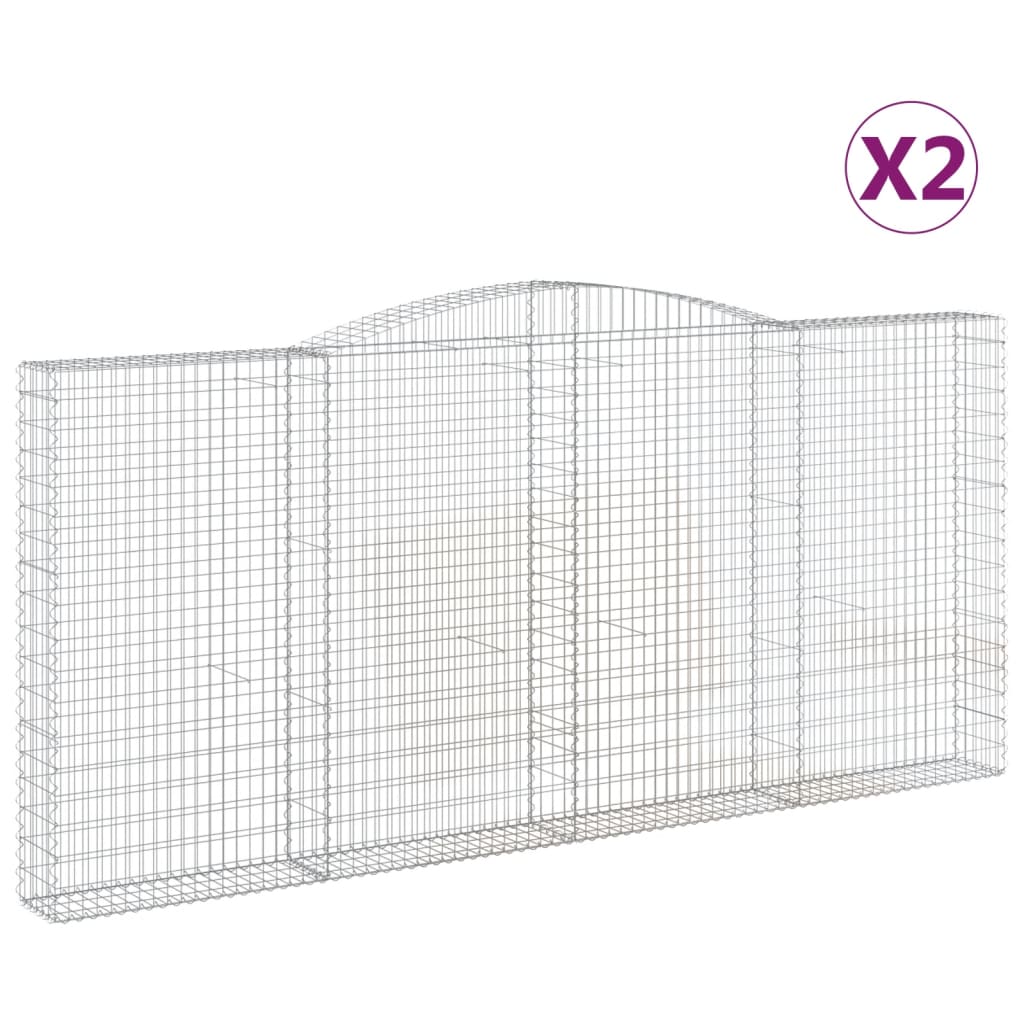 Schanskorven 2 St Gewelfd 400X30X180/200 Cm Ijzer 400 x 30 x 180/200 cm