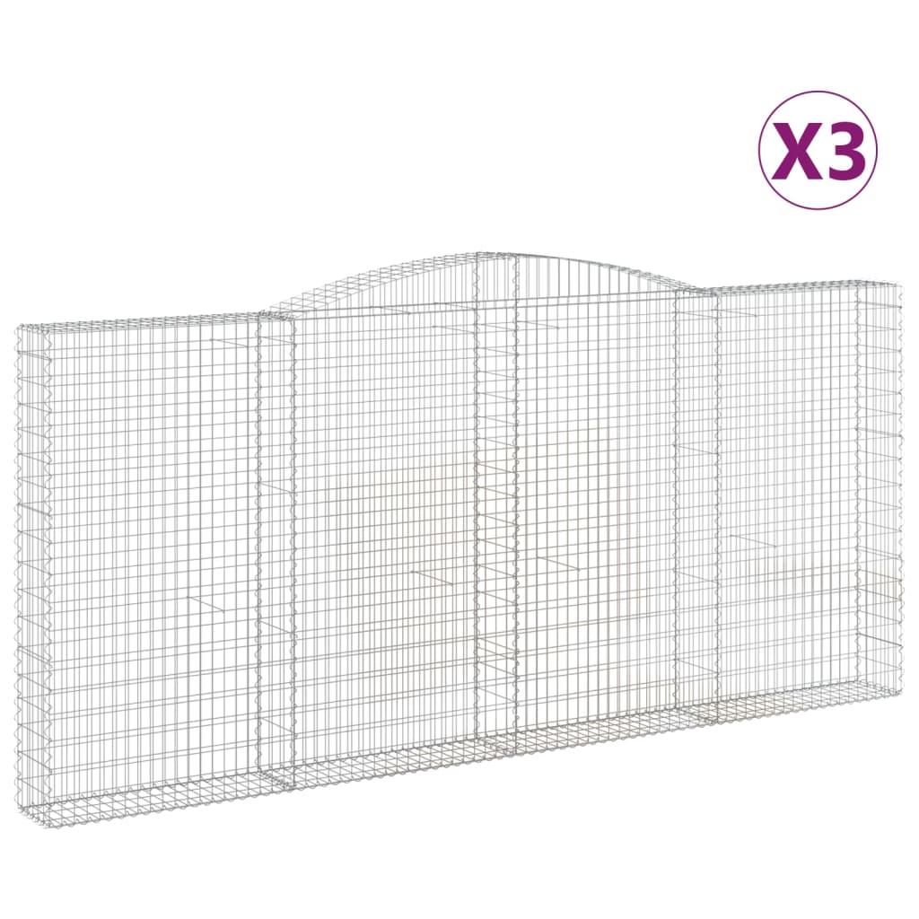 Schanskorven 3 St Gewelfd 400X30X180/200 Cm Ijzer 400 x 30 x 180/200 cm