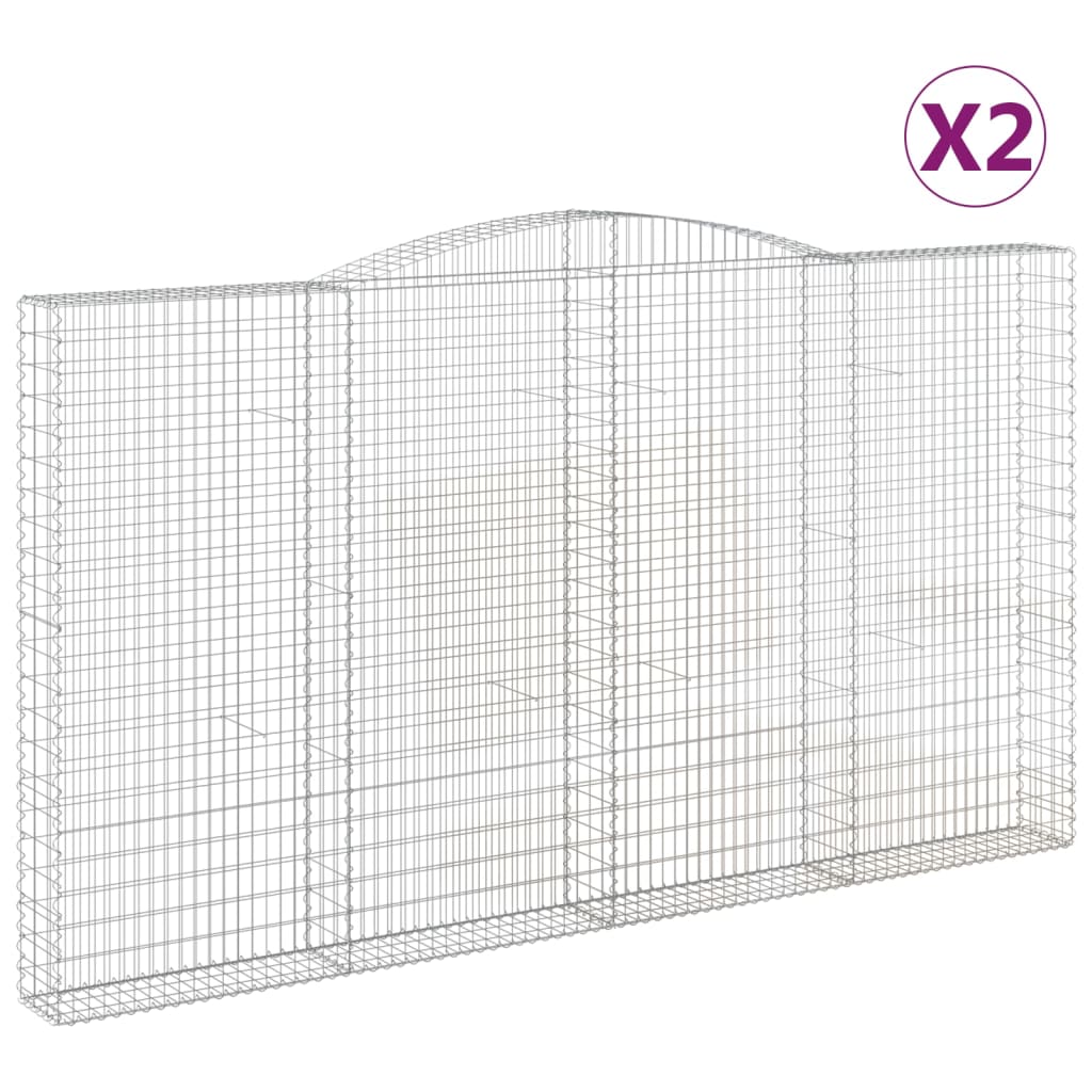 Schanskorven 2 St Gewelfd 400X30X220/240 Cm Ijzer 400 x 30 x 220/240 cm