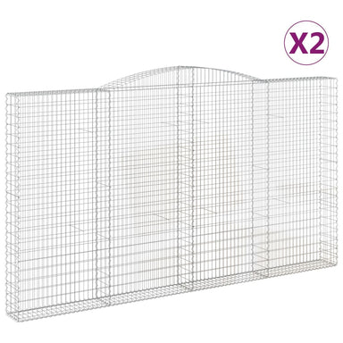 Schanskorven 2 St Gewelfd 400X30X220/240 Cm Ijzer 400 x 30 x 220/240 cm