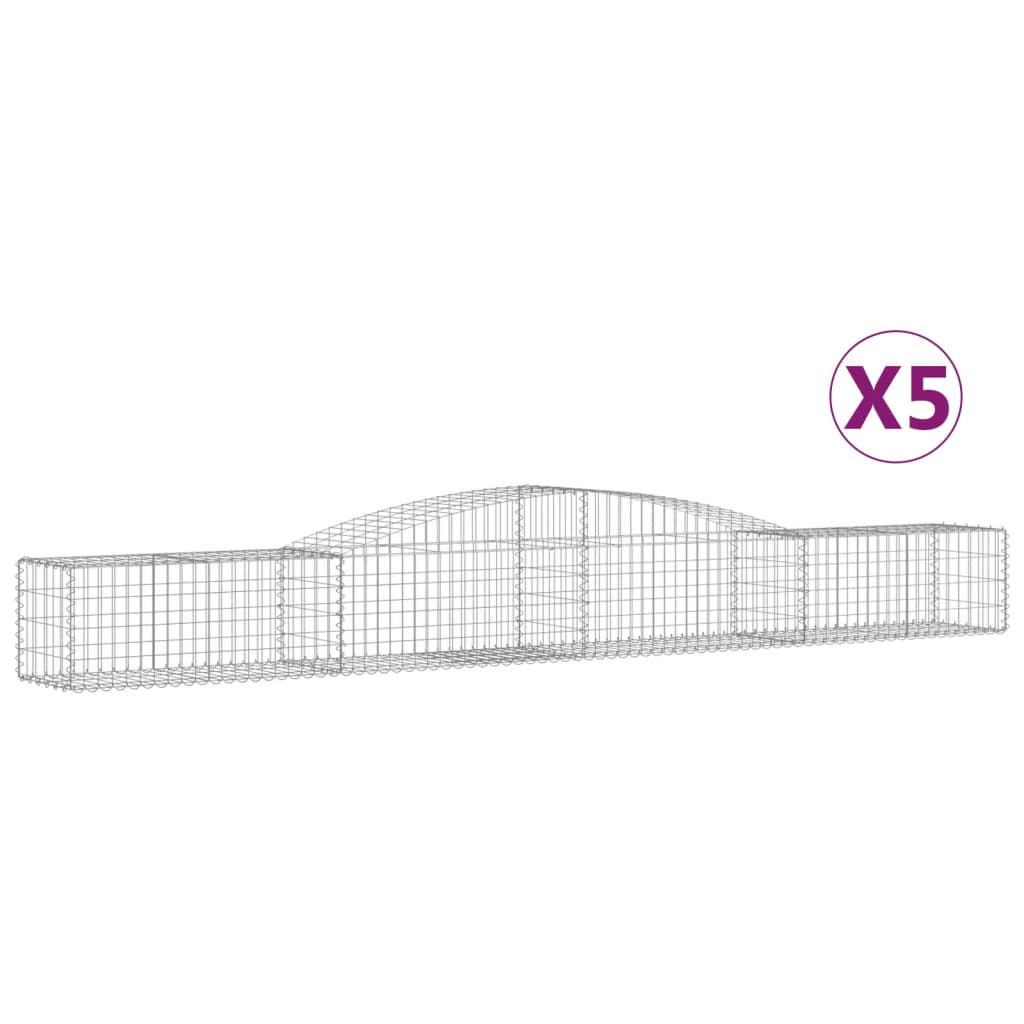 Schanskorven 5 St Gewelfd 400X50X40/60 Cm Ijzer 400 x 50 x 40/60 cm