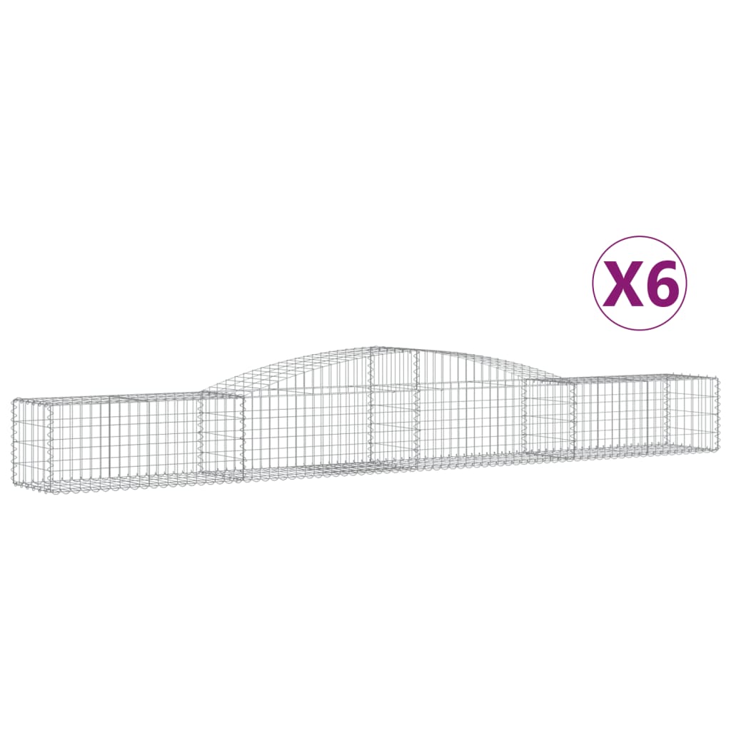 Schanskorven 6 St Gewelfd 400X50X40/60 Cm Ijzer 400 x 50 x 40/60 cm