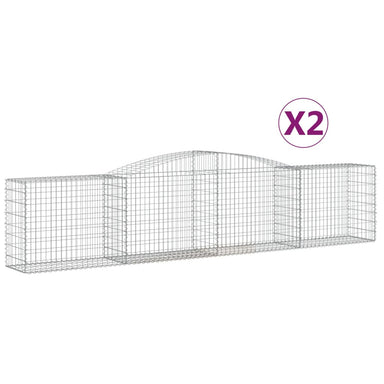 Schanskorven 2 St Gewelfd 400X50X80/100 Cm Gegalvaniseerd Ijzer 400 x 50 x 80/100 cm