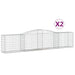 Schanskorven 2 St Gewelfd 400X50X80/100 Cm Gegalvaniseerd Ijzer 400 x 50 x 80/100 cm