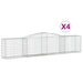 Schanskorven 4 St Gewelfd 400X50X80/100 Cm Gegalvaniseerd Ijzer 400 x 50 x 80/100 cm