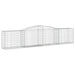 Schanskorven 4 St Gewelfd 400X50X80/100 Cm Gegalvaniseerd Ijzer 400 x 50 x 80/100 cm