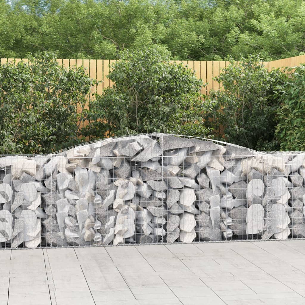 Schanskorven 6 St Gewelfd 400X50X80/100 Cm Gegalvaniseerd Ijzer 400 x 50 x 80/100 cm