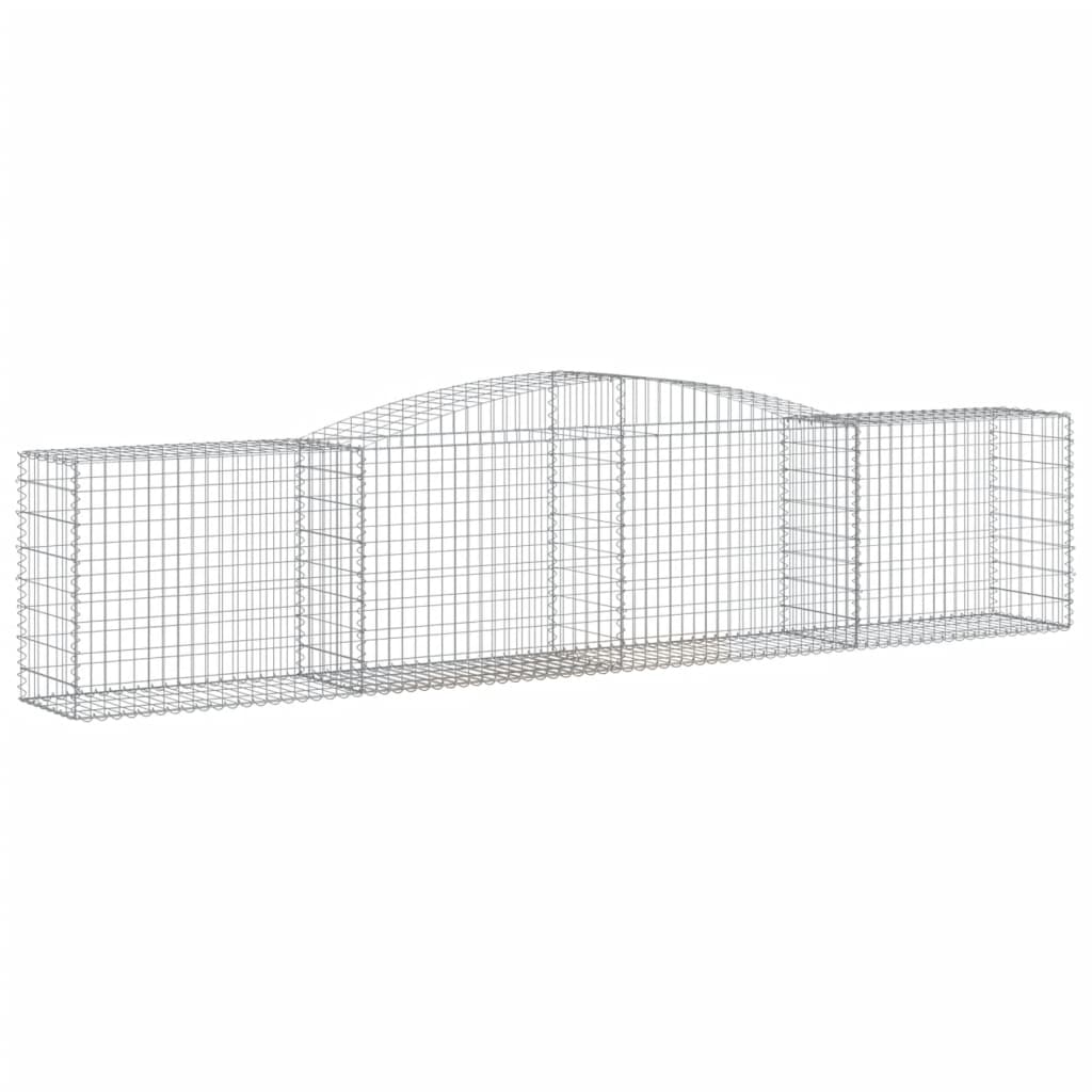 Schanskorven 8 St Gewelfd 400X50X80/100 Cm Gegalvaniseerd Ijzer 400 x 50 x 80/100 cm