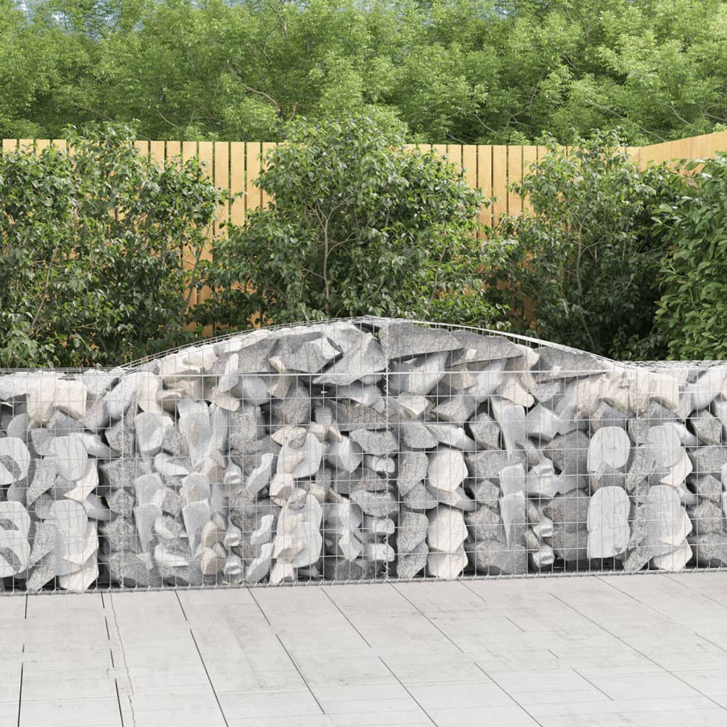 Schanskorven 8 St Gewelfd 400X50X80/100 Cm Gegalvaniseerd Ijzer 400 x 50 x 80/100 cm