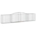 Schanskorven 9 St Gewelfd 400X50X80/100 Cm Gegalvaniseerd Ijzer 400 x 50 x 80/100 cm