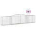 Schanskorven 15 St Gewelfd 400X50X80/100 Cm Ijzer 400 x 50 x 80/100 cm