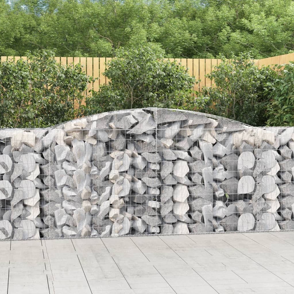 Schanskorven 2 St Gewelfd 400X50X100/120 Cm Ijzer 400 x 50 x 100/120 cm