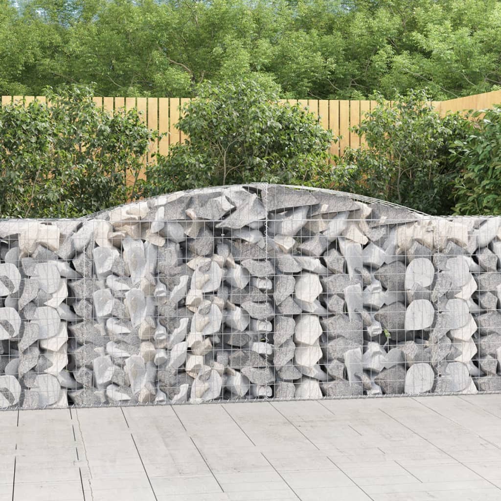 Schanskorven 3 St Gewelfd 400X50X100/120 Cm Ijzer 400 x 50 x 100/120 cm