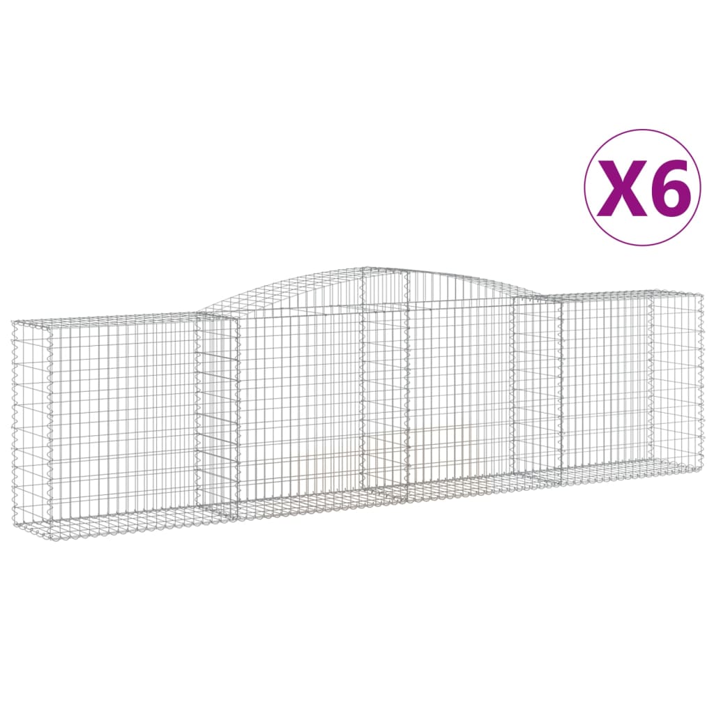 Schanskorven 6 St Gewelfd 400X50X100/120 Cm Ijzer 400 x 50 x 100/120 cm