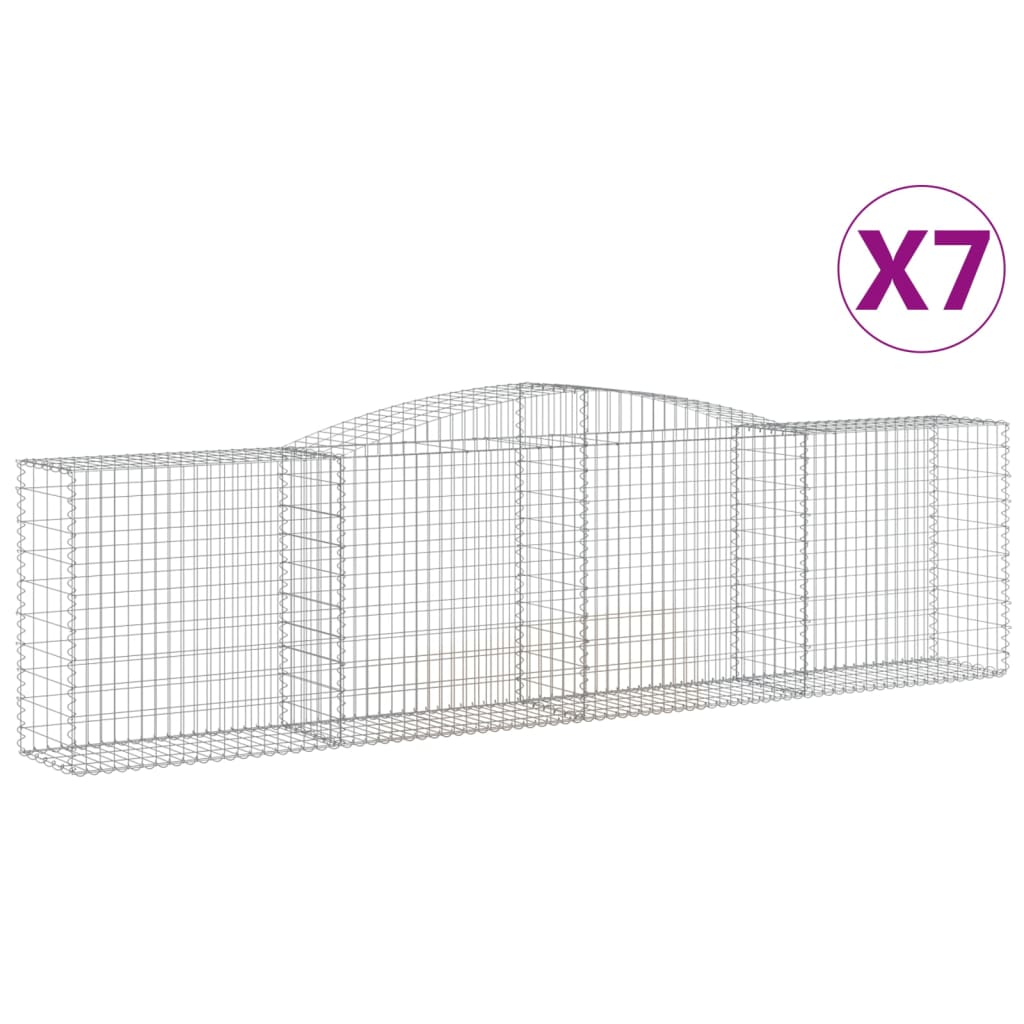 Schanskorven 7 St Gewelfd 400X50X100/120 Cm Ijzer 400 x 50 x 100/120 cm