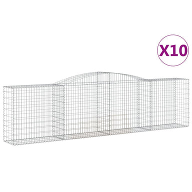 Schanskorven 10 St Gewelfd 400X50X100/120 Cm Ijzer 400 x 50 x 100/120 cm