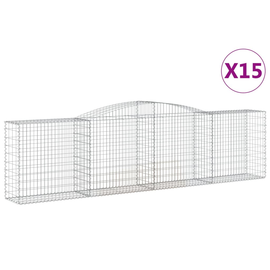 Schanskorven 15 St Gewelfd 400X50X100/120 Cm Ijzer 400 x 50 x 100/120 cm