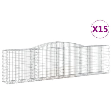 Schanskorven 15 St Gewelfd 400X50X100/120 Cm Ijzer 400 x 50 x 100/120 cm