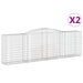 Schanskorven 2 St Gewelfd 400X50X120/140 Cm Ijzer 400 x 50 x 120/140 cm