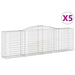 Schanskorven 5 St Gewelfd 400X50X120/140 Cm Ijzer 400 x 50 x 120/140 cm