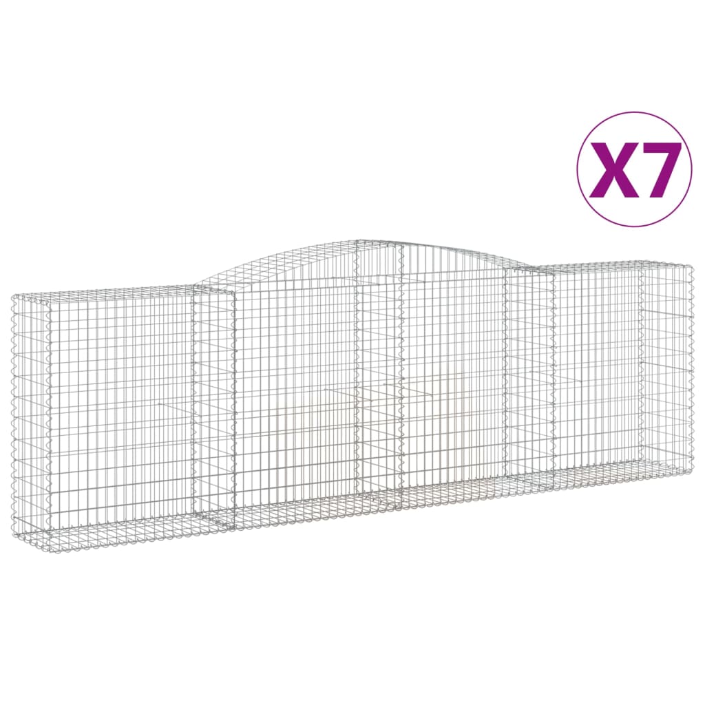Schanskorven 7 St Gewelfd 400X50X120/140 Cm Ijzer 400 x 50 x 120/140 cm