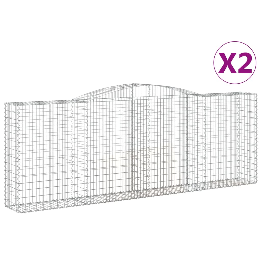 Schanskorven 2 St Gewelfd 400X50X140/160 Cm Ijzer 400 x 50 x 140/160 cm