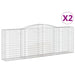 Schanskorven 2 St Gewelfd 400X50X140/160 Cm Ijzer 400 x 50 x 140/160 cm