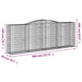 Schanskorven 2 St Gewelfd 400X50X140/160 Cm Ijzer 400 x 50 x 140/160 cm