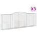 Schanskorven 3 St Gewelfd 400X50X140/160 Cm Ijzer 400 x 50 x 140/160 cm