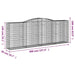 Schanskorven 3 St Gewelfd 400X50X140/160 Cm Ijzer 400 x 50 x 140/160 cm