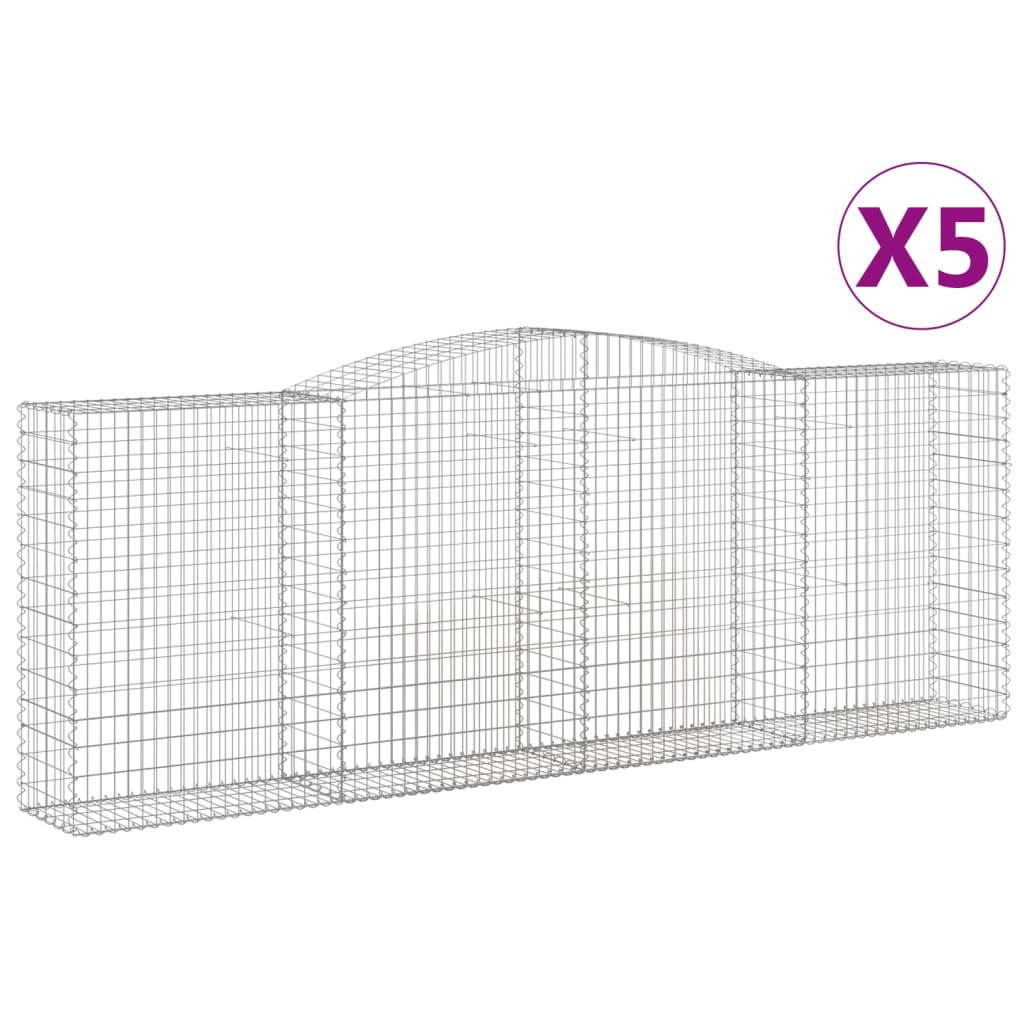 Schanskorven 5 St Gewelfd 400X50X140/160 Cm Ijzer 400 x 50 x 140/160 cm