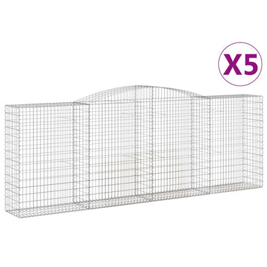 Schanskorven 5 St Gewelfd 400X50X140/160 Cm Ijzer 400 x 50 x 140/160 cm