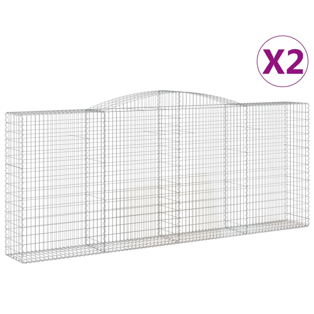 Schanskorven 2 St Gewelfd 400X50X160/180 Cm Ijzer 400 x 50 x 160/180 cm
