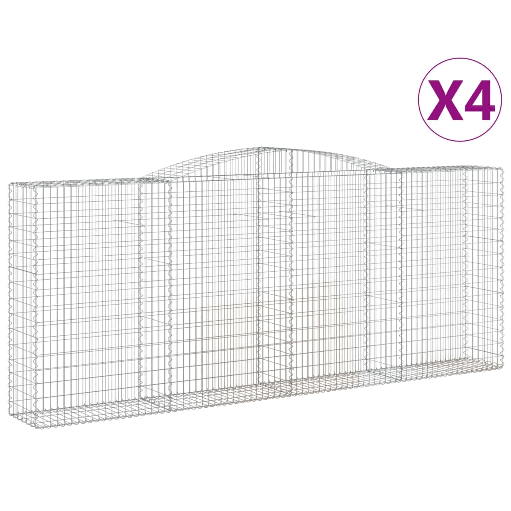 Schanskorven 4 St Gewelfd 400X50X160/180 Cm Ijzer 400 x 50 x 160/180 cm