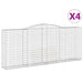 Schanskorven 4 St Gewelfd 400X50X160/180 Cm Ijzer 400 x 50 x 160/180 cm