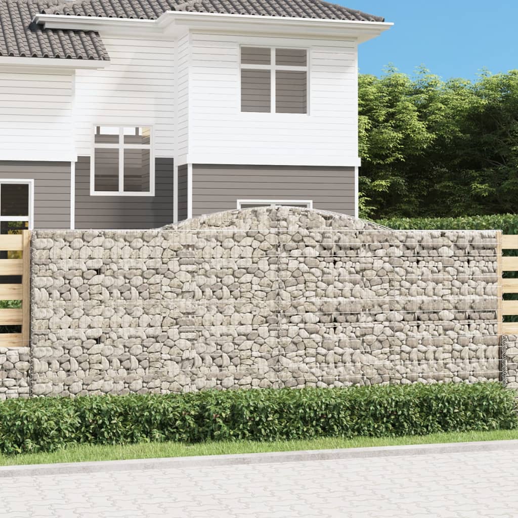 Schanskorven 4 St Gewelfd 400X50X160/180 Cm Ijzer 400 x 50 x 160/180 cm