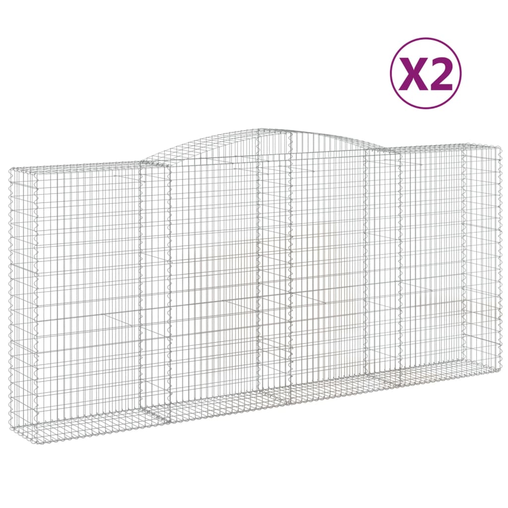 Schanskorven 2 St Gewelfd 400X50X180/200 Cm Ijzer 400 x 50 x 180/200 cm