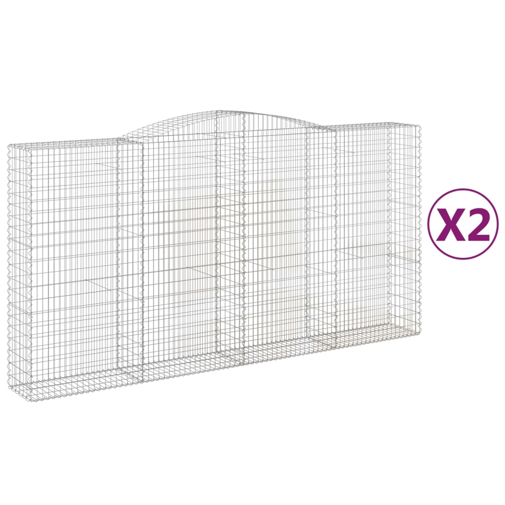 Schanskorven 2 St Gewelfd 400X50X200/220 Cm Ijzer 400 x 50 x 200/220 cm